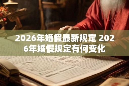 2026年婚假最新规定 2026年婚假规定有何变化