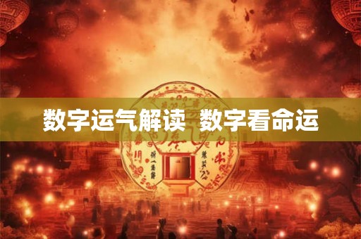 数字运气解读  数字看命运