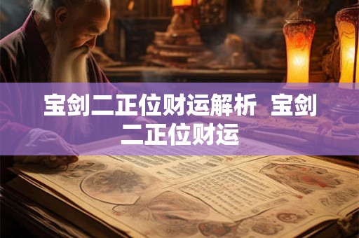 宝剑二正位财运解析 宝剑二正位财运 宝剑二正位财运解析 宝剑二正位财运