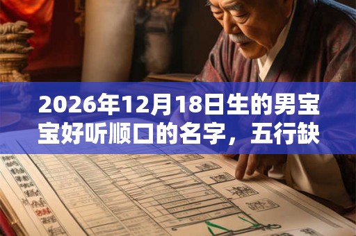 2026年12月18日生的男宝宝好听顺口的名字,五行缺什么? 2026年12月18日生的男宝宝好听顺口的名字,五行缺什么?