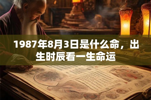 1987年8月3日是什么命，出生时辰看一生命运