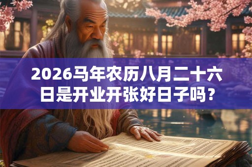 2026马年农历八月二十六日是开业开张好日子吗？