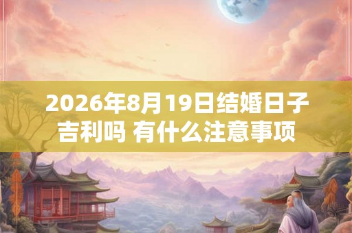 2026年8月19日结婚日子吉利吗 有什么注意事项