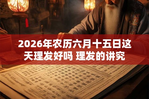 2026年农历六月十五日这天理发好吗 理发的讲究