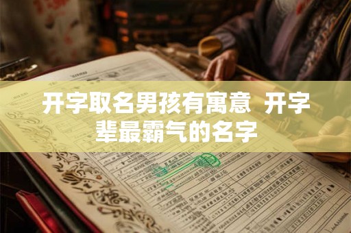 开字取名男孩有寓意 开字辈最霸气的名字 开字取名男孩有寓意 开字辈最霸气的名字