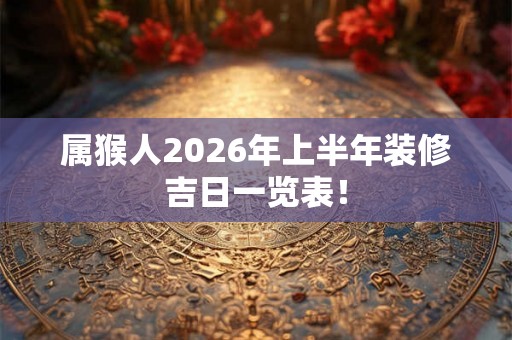 属猴人2026年上半年装修吉日一览表！