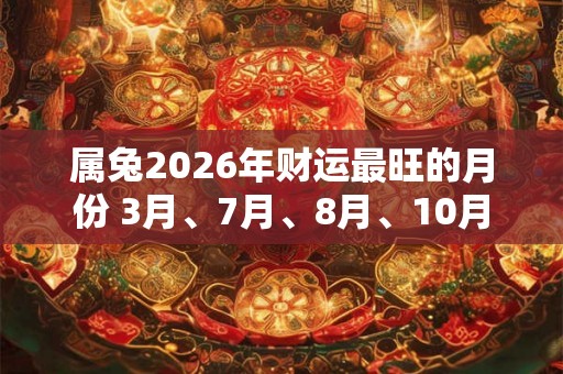 属兔2026年财运最旺的月份 3月、7月、8月、10月