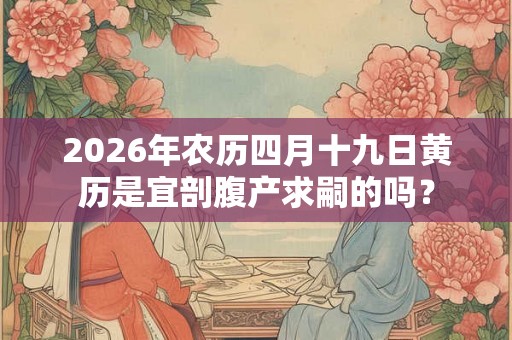 2026年农历四月十九日黄历是宜剖腹产求嗣的吗？