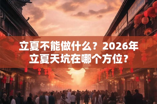 立夏不能做什么？2026年立夏天坑在哪个方位？
