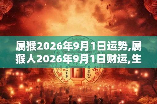 属猴2026年9月1日运势,属猴人2026年9月1日财运,生肖猴2026年9月1日运势