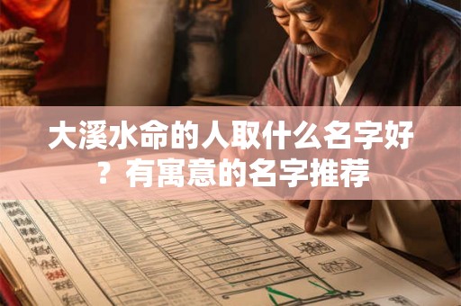 大溪水命的人取什么名字好？有寓意的名字推荐