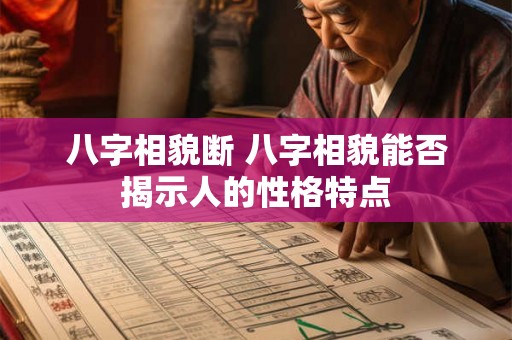 八字相貌断 八字相貌能否揭示人的性格特点