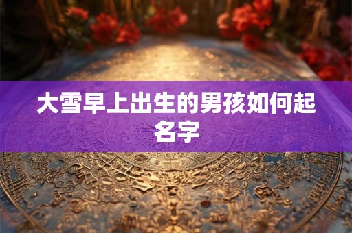 大雪早上出生的男孩如何起名字 大雪早上出生的男孩如何起名字