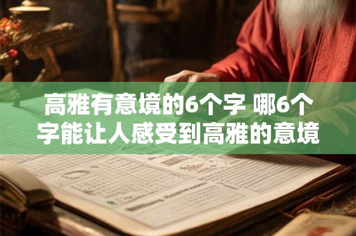 高雅有意境的6个字 哪6个字能让人感受到高雅的意境