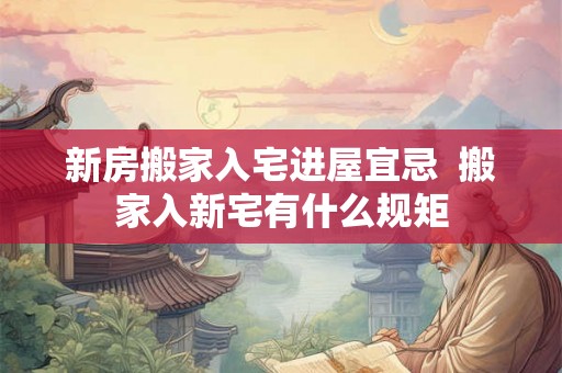新房搬家入宅进屋宜忌 搬家入新宅有什么规矩 新房搬家入宅进屋宜忌 搬家入新宅有什么规矩
