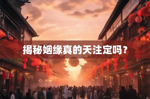 揭秘姻缘真的天注定吗？
