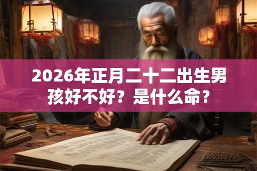 2026年正月二十二出生男孩好不好？是什么命？