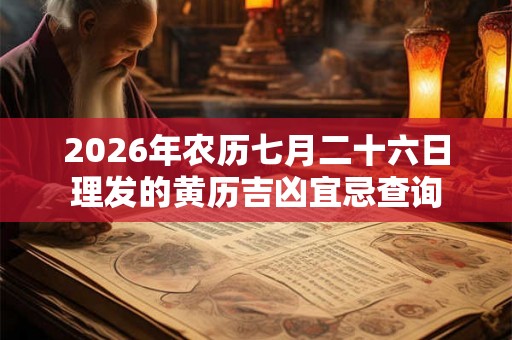 2026年农历七月二十六日理发的黄历吉凶宜忌查询