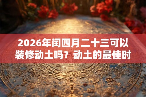 2026年闰四月二十三可以装修动土吗？动土的最佳时间？