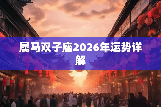 属马双子座2026年运势详解