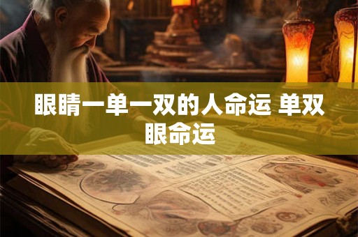 眼睛一单一双的人命运 单双眼命运