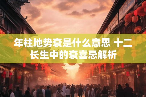 年柱地势衰是什么意思 十二长生中的衰喜忌解析