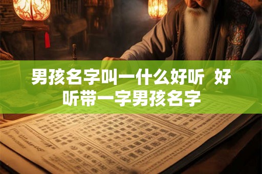男孩名字叫一什么好听  好听带一字男孩名字