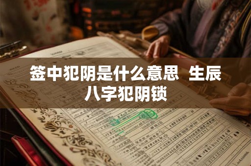 签中犯阴是什么意思 生辰八字犯阴锁 签中犯阴是什么意思 生辰八字犯阴锁