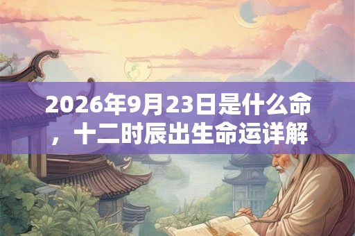 2026年9月23日是什么命，十二时辰出生命运详解