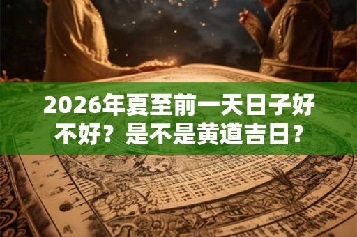 2026年夏至前一天日子好不好？是不是黄道吉日？