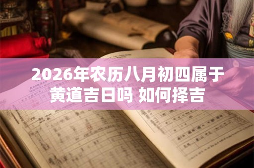 2026年农历八月初四属于黄道吉日吗 如何择吉