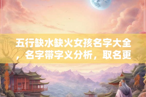 五行缺水缺火女孩名字大全，名字带字义分析，取名更得体