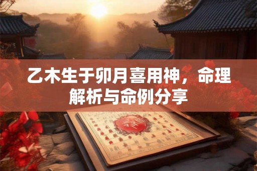 乙木生于卯月喜用神，命理解析与命例分享