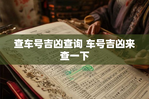 查车号吉凶查询 车号吉凶来查一下
