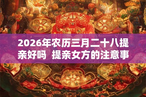 2026年农历三月二十八提亲好吗  提亲女方的注意事项
