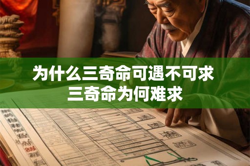 为什么三奇命可遇不可求 三奇命为何难求