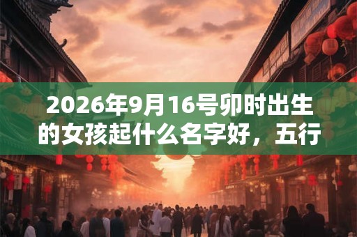 2026年9月16号卯时出生的女孩起什么名字好，五行属什么