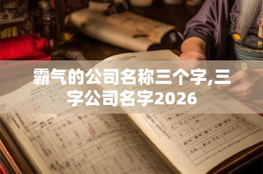 霸气的公司名称三个字,三字公司名字2026
