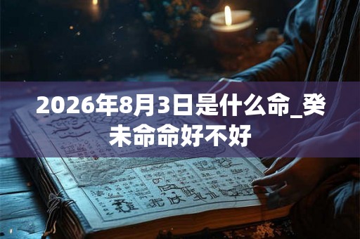 2026年8月3日是什么命_癸未命命好不好