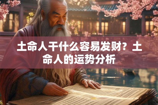 土命人干什么容易发财？土命人的运势分析