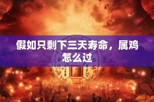假如只剩下三天寿命，属鸡怎么过