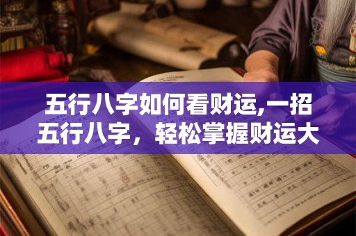 五行八字如何看财运,一招五行八字，轻松掌握财运大智慧！