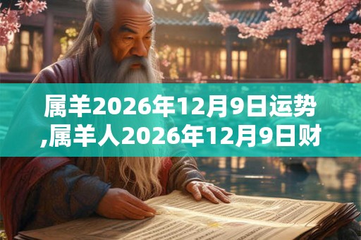 属羊2026年12月9日运势,属羊人2026年12月9日财运,生肖羊2026年12月9日运势