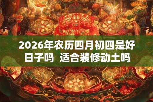 2026年农历四月初四是好日子吗  适合装修动土吗