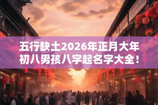 五行缺土2026年正月大年初八男孩八字起名字大全! 五行缺土2026年正月大年初八男孩八字起名字大全!