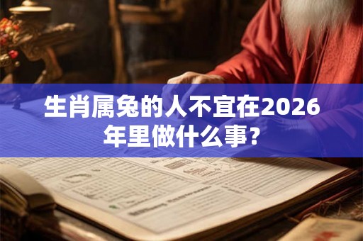 生肖属兔的人不宜在2026年里做什么事？
