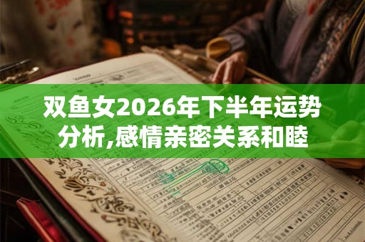 双鱼女2026年下半年运势分析,感情亲密关系和睦 双鱼女2026年下半年运势分析,感情亲密关系和睦