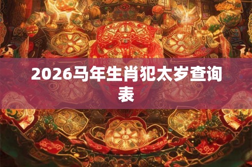 2026马年生肖犯太岁查询表