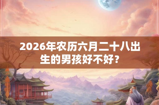 2026年农历六月二十八出生的男孩好不好？