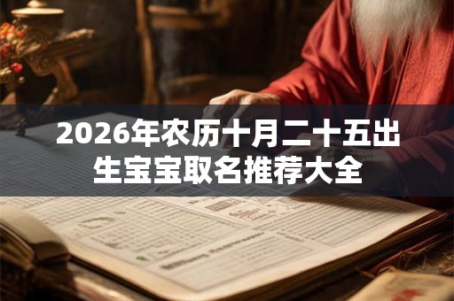 2026年农历十月二十五出生宝宝取名推荐大全 2026年农历十月二十五出生宝宝取名推荐大全